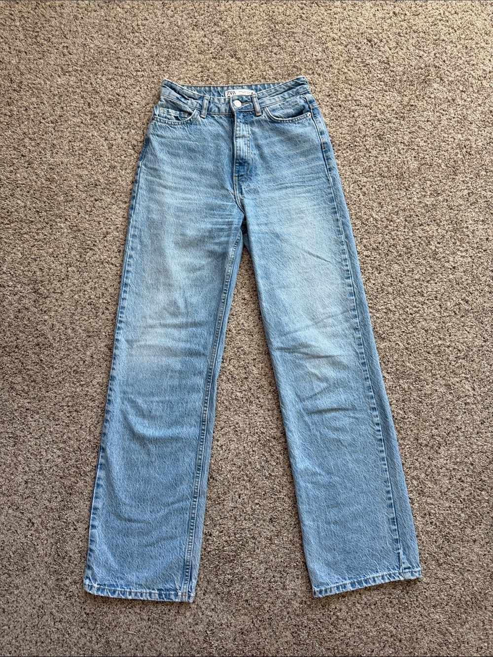 Zara High Rise Straight Jeans